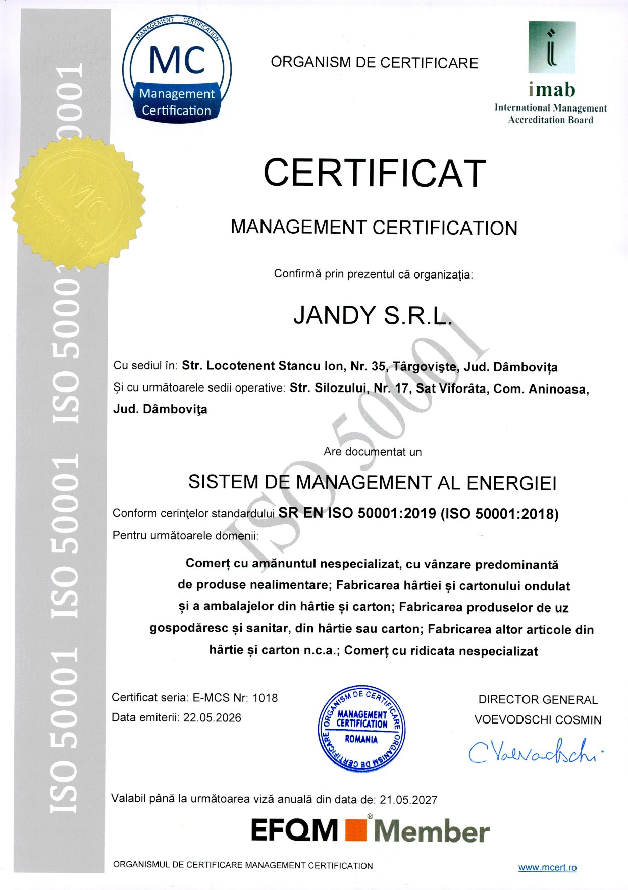 Certificare ISO 50001 Jandy